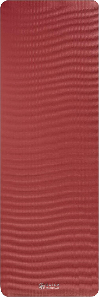 Thick Yoga Mat, Exercise & Fitness Mat with Easy-Cinch Carrying Strap