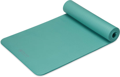 Thick Yoga Mat, Exercise & Fitness Mat with Easy-Cinch Carrying Strap