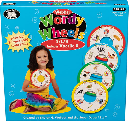 Webber® Wordy Wheels S/L/R (Includes Vocalic R) Add-on Set | Articulation Activity for Speech Therapy | Educational Game