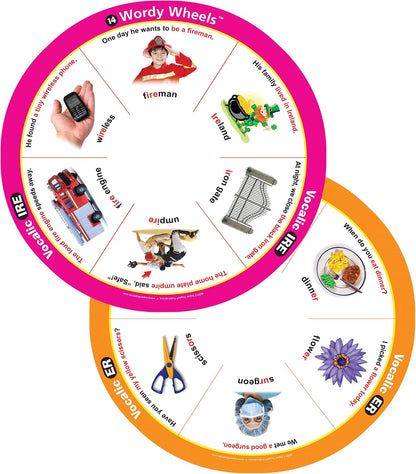 Webber® Wordy Wheels S/L/R (Includes Vocalic R) Add-on Set | Articulation Activity for Speech Therapy | Educational Game