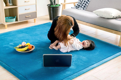 Baby Play Mat, Handmade Weaving Plush Foam Play Crawling Rugs for Baby, Children Play Blanket, Yoga Mat, Exercise Mat-Cushy- Soft & Thick Hypoallergenic, Non-Toxic