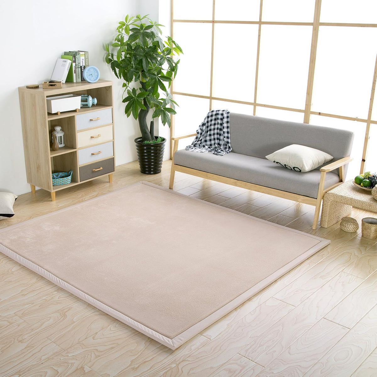 Baby Play Mat, Handmade Weaving Plush Foam Play Crawling Rugs for Baby, Children Play Blanket, Yoga Mat, Exercise Mat-Cushy- Soft & Thick Hypoallergenic, Non-Toxic