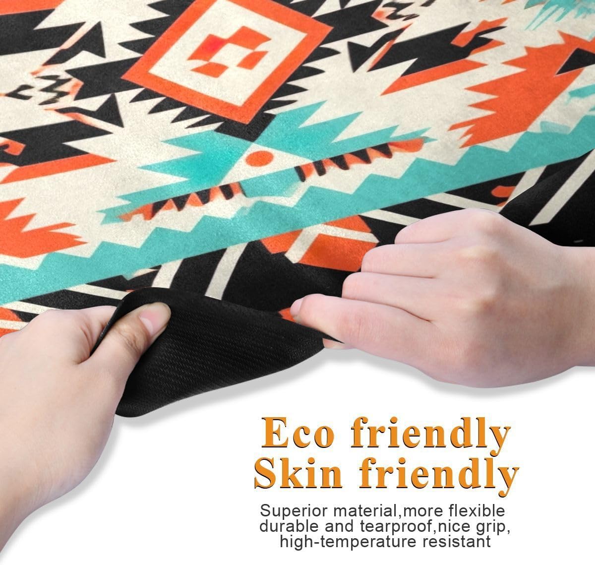 Yoga Mat Thick Non-slip Soft Breathe Elastic Exercise Fitness Gym 1MM Thick Natural Rubber for Yoga Mats,Native American Tribal