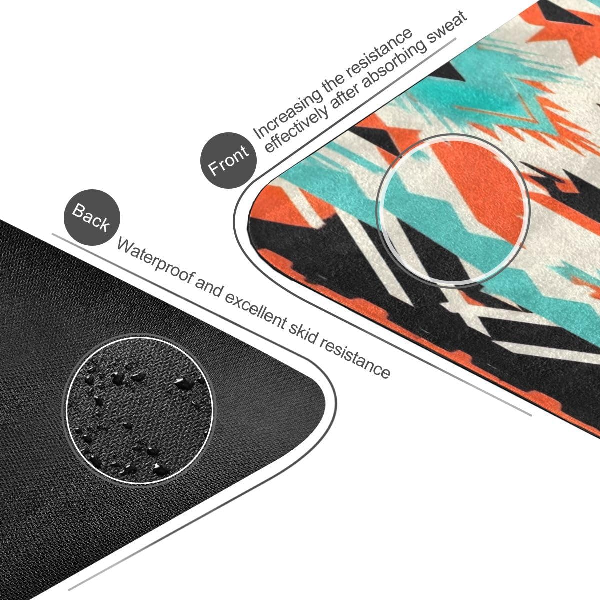 Yoga Mat Thick Non-slip Soft Breathe Elastic Exercise Fitness Gym 1MM Thick Natural Rubber for Yoga Mats,Native American Tribal