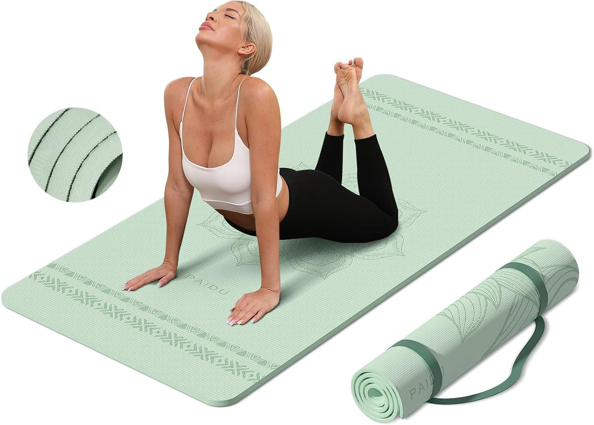 Large Yoga Mat 72"x36"x10mm Non-Slip Exercise Mat for Home Gym Studio