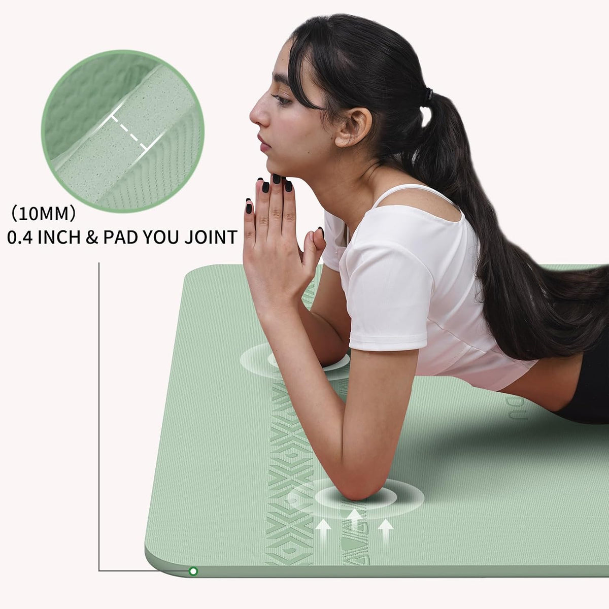 Large Yoga Mat 72"x36"x10mm Non-Slip Exercise Mat for Home Gym Studio