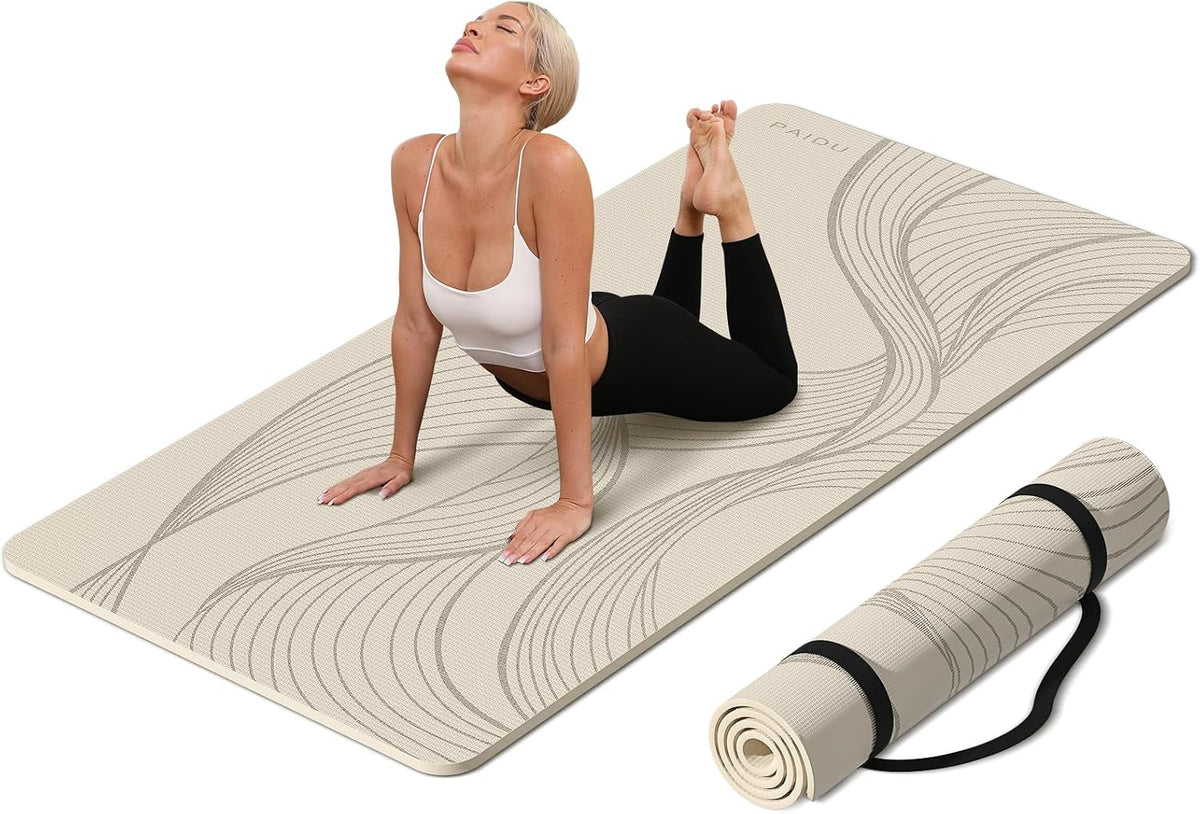 Large Yoga Mat 72"x36"x10mm Non-Slip Exercise Mat for Home Gym Studio