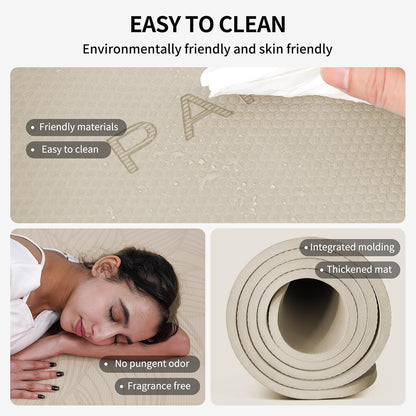 Large Yoga Mat 72"x36"x10mm Non-Slip Exercise Mat for Home Gym Studio