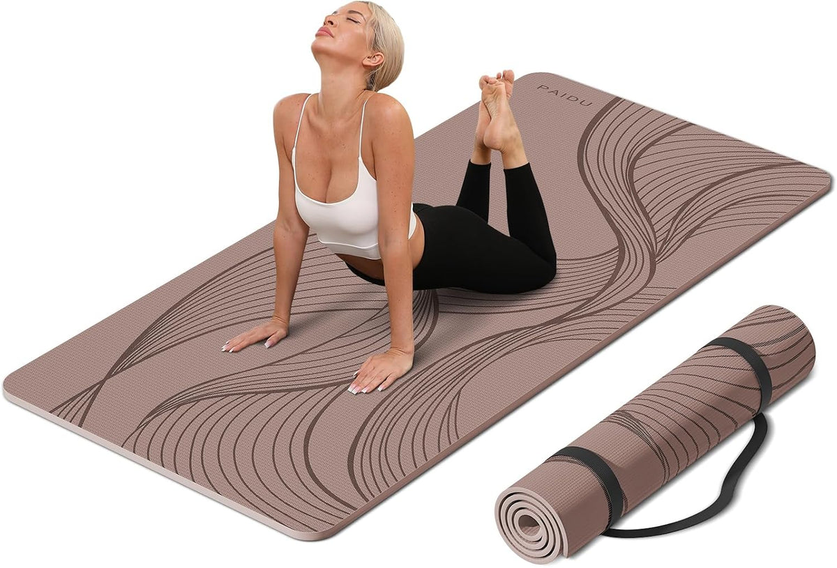 Large Yoga Mat 72"x36"x10mm Non-Slip Exercise Mat for Home Gym Studio