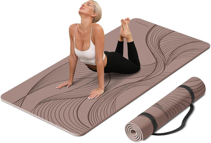 Large Yoga Mat 72"x36"x10mm Non-Slip Exercise Mat for Home Gym Studio