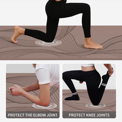 Large Yoga Mat 72"x36"x10mm Non-Slip Exercise Mat for Home Gym Studio