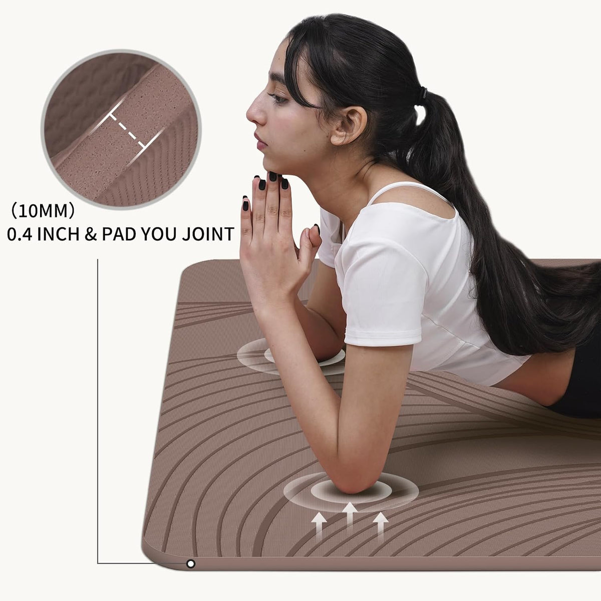 Large Yoga Mat 72"x36"x10mm Non-Slip Exercise Mat for Home Gym Studio