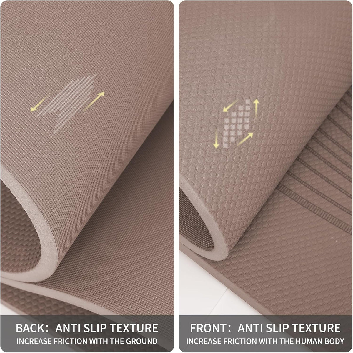 Large Yoga Mat 72"x36"x10mm Non-Slip Exercise Mat for Home Gym Studio