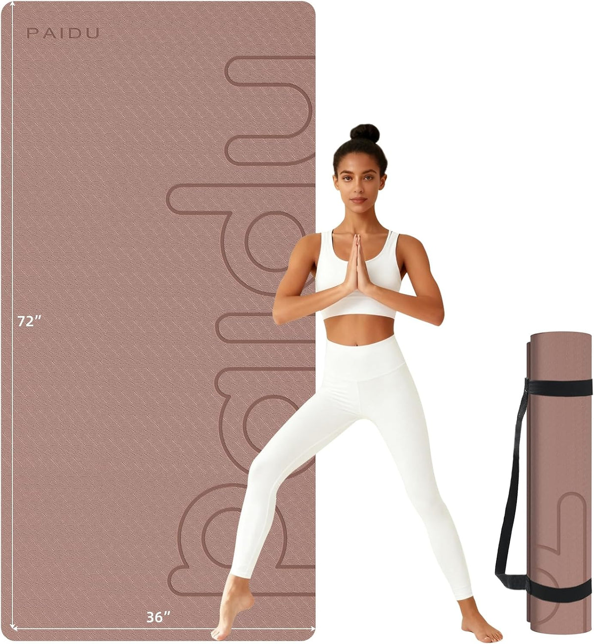 Large Yoga Mat 72"x36"x10mm Non-Slip Exercise Mat for Home Gym Studio