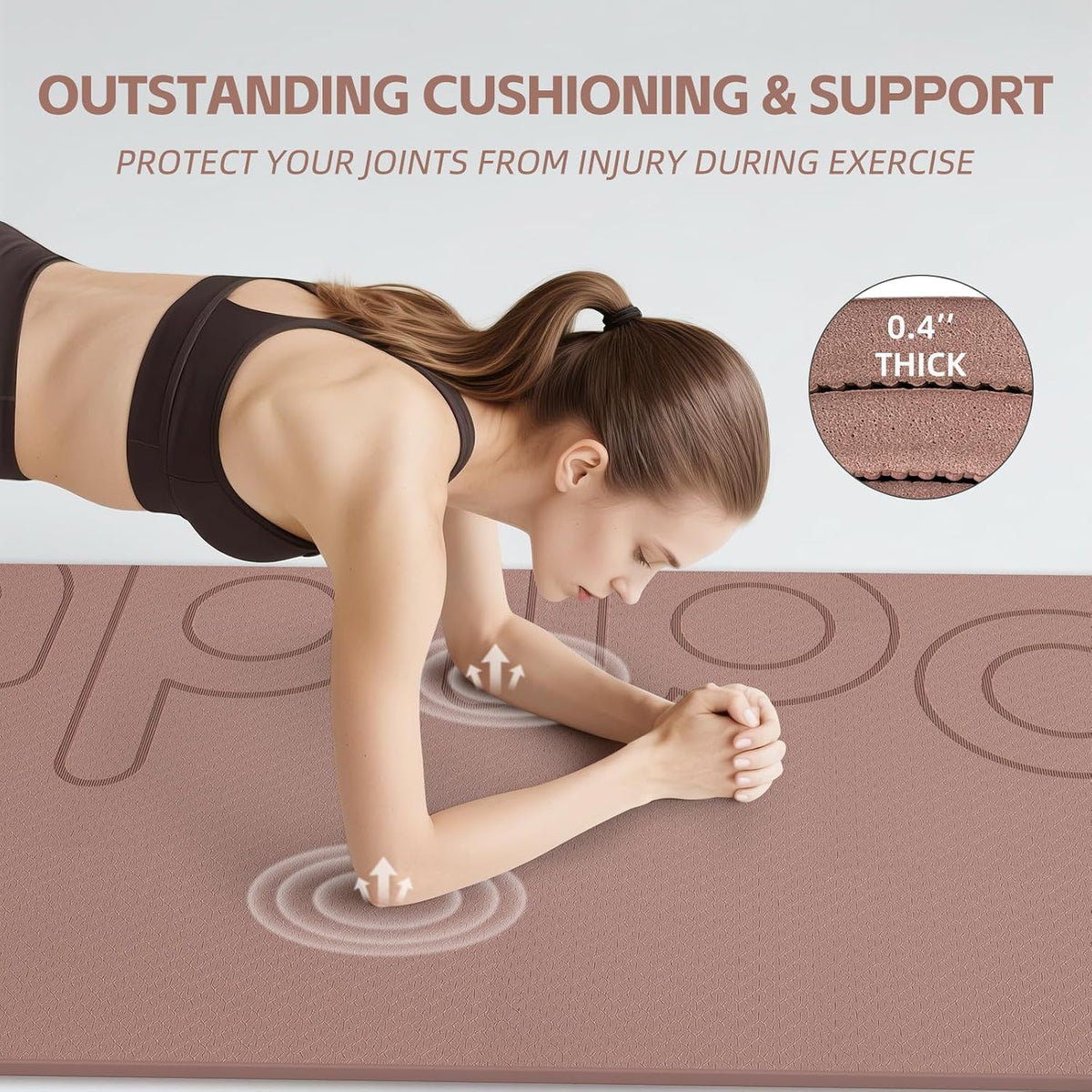 Large Yoga Mat 72"x36"x10mm Non-Slip Exercise Mat for Home Gym Studio