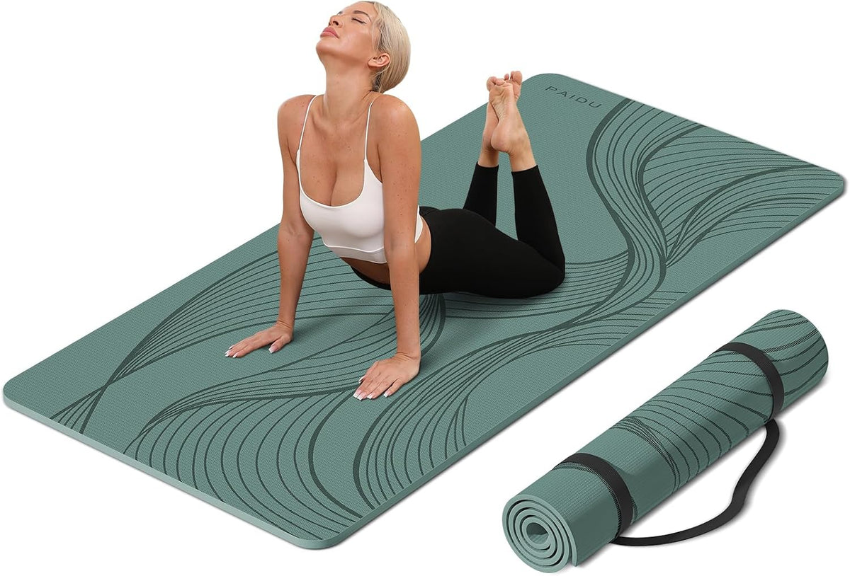 Large Yoga Mat 72"x36"x10mm Non-Slip Exercise Mat for Home Gym Studio