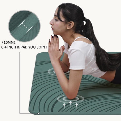 Large Yoga Mat 72"x36"x10mm Non-Slip Exercise Mat for Home Gym Studio