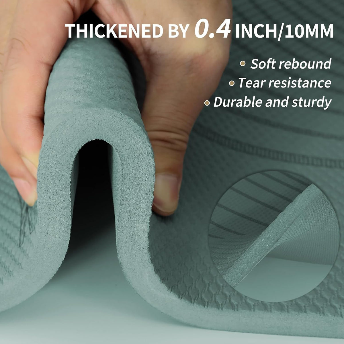 Large Yoga Mat 72"x36"x10mm Non-Slip Exercise Mat for Home Gym Studio