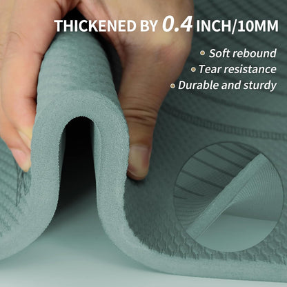 Large Yoga Mat 72"x36"x10mm Non-Slip Exercise Mat for Home Gym Studio