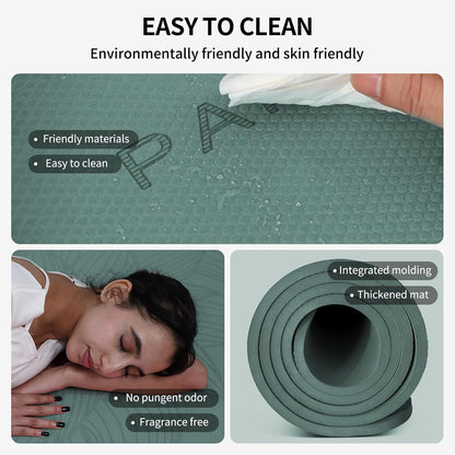 Large Yoga Mat 72"x36"x10mm Non-Slip Exercise Mat for Home Gym Studio