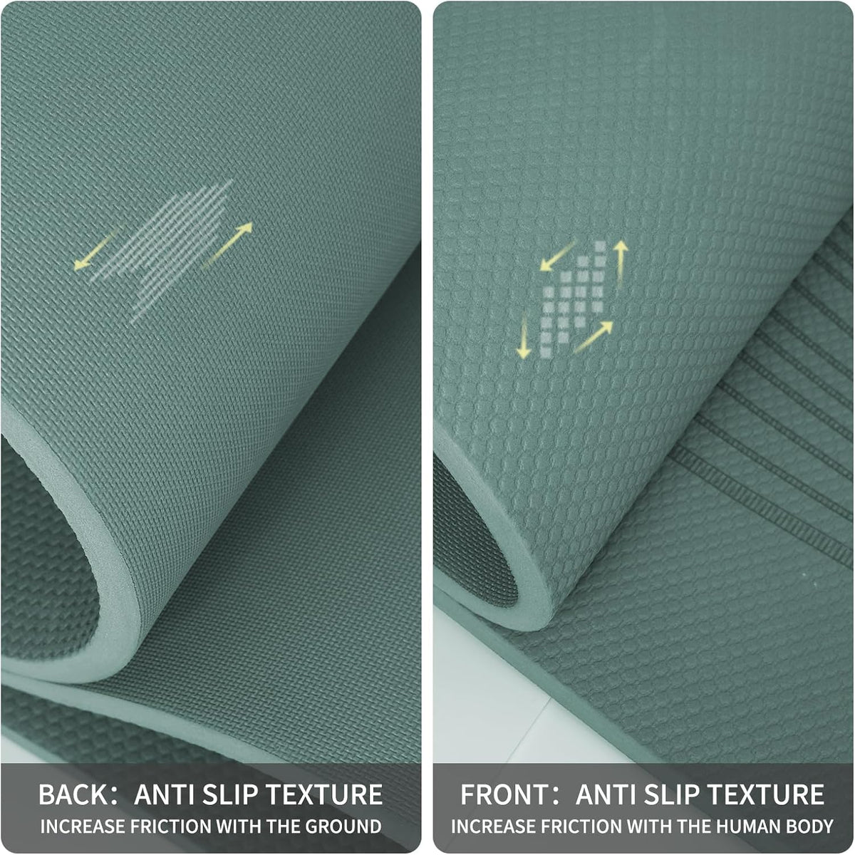 Large Yoga Mat 72"x36"x10mm Non-Slip Exercise Mat for Home Gym Studio
