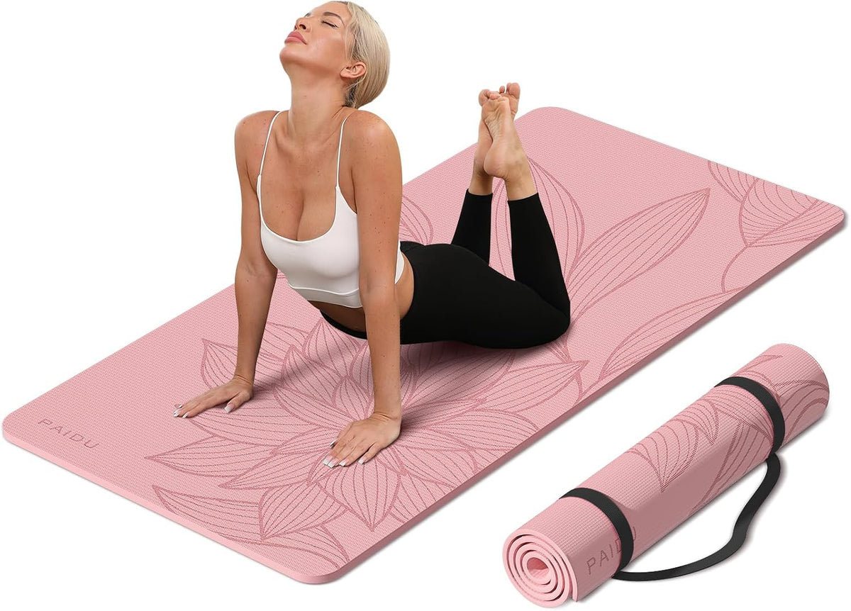 Large Yoga Mat 72"x36"x10mm Non-Slip Exercise Mat for Home Gym Studio