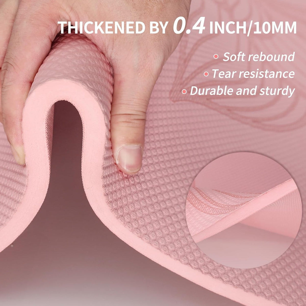 Large Yoga Mat 72"x36"x10mm Non-Slip Exercise Mat for Home Gym Studio