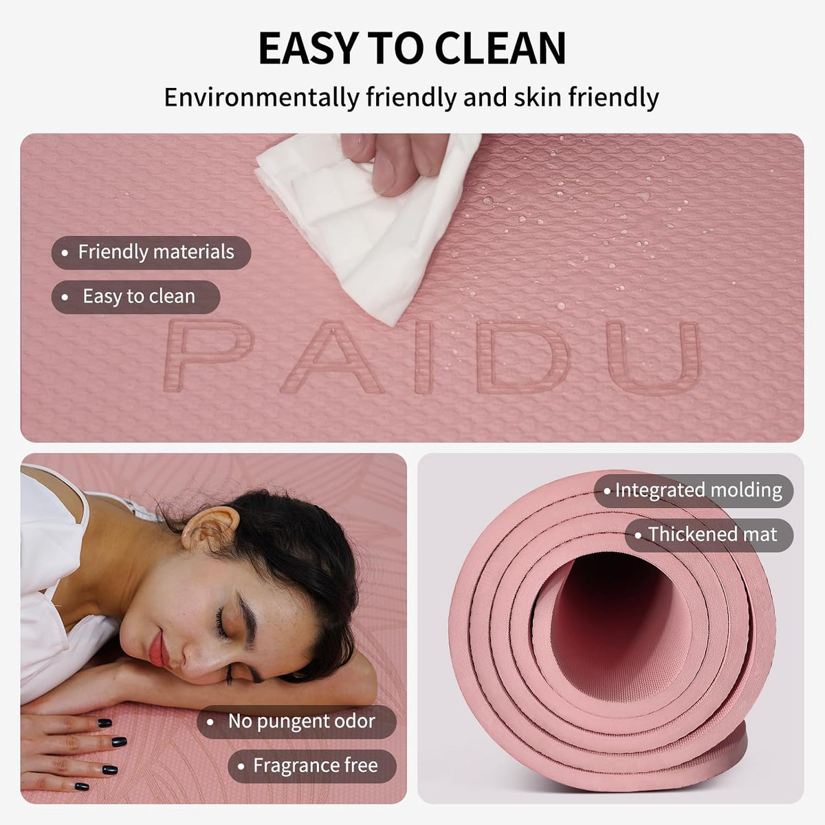 Large Yoga Mat 72"x36"x10mm Non-Slip Exercise Mat for Home Gym Studio