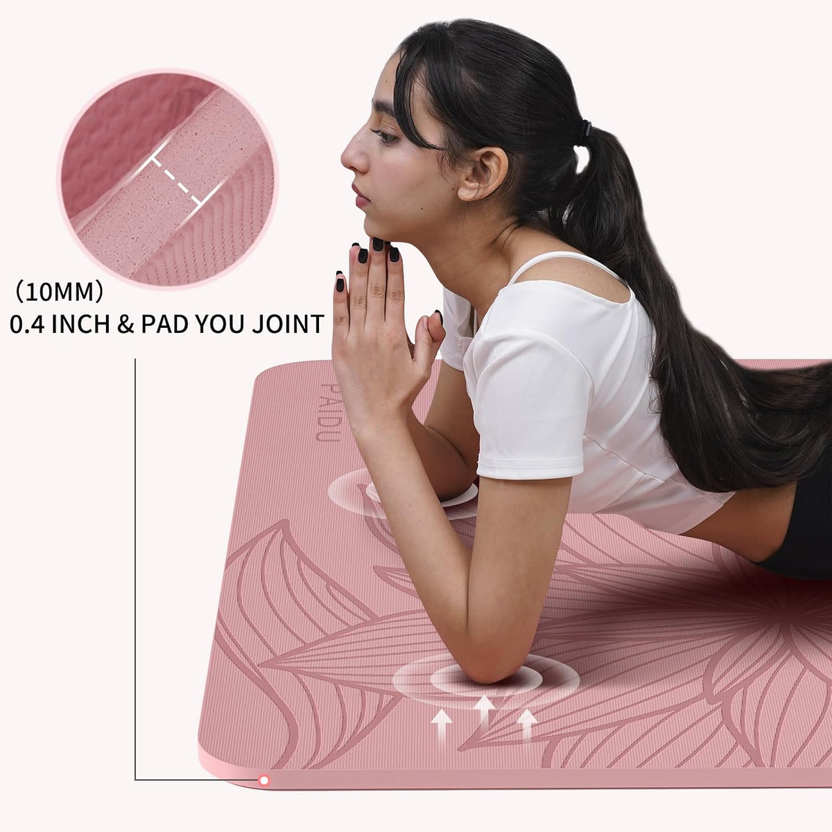 Large Yoga Mat 72"x36"x10mm Non-Slip Exercise Mat for Home Gym Studio