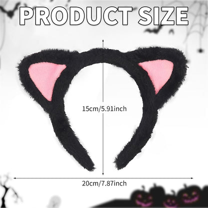 Cat Ears Headband, Plush Fuzzy Hairbands for Cosplay, Makeup, Yoga, and Photo Props for Adults