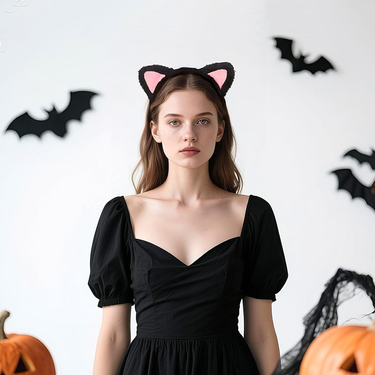 Cat Ears Headband, Plush Fuzzy Hairbands for Cosplay, Makeup, Yoga, and Photo Props for Adults