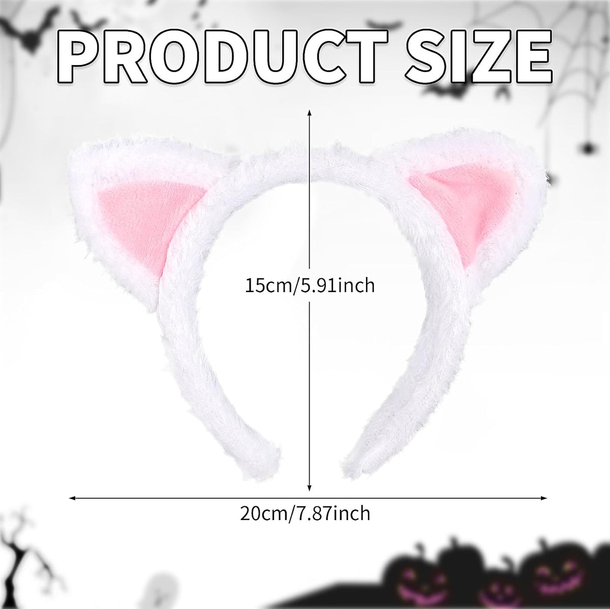 Cat Ears Headband, Plush Fuzzy Hairbands for Cosplay, Makeup, Yoga, and Photo Props for Adults