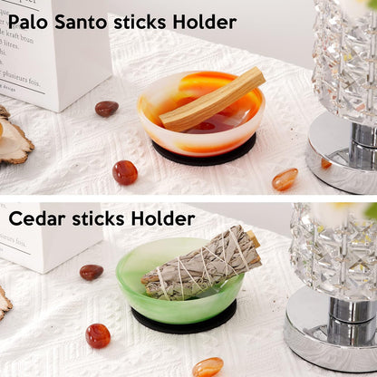 Incense Holder, Beautiful Natural Marble Incense Burner for Meditation, 9 Incense Holes Suitable for Most Types (Black)