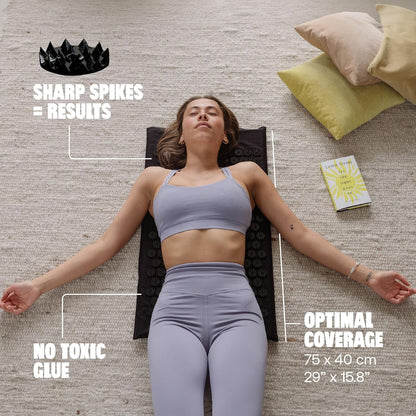 Acupressure Mat for Tension Release, Classic Level 2 Black