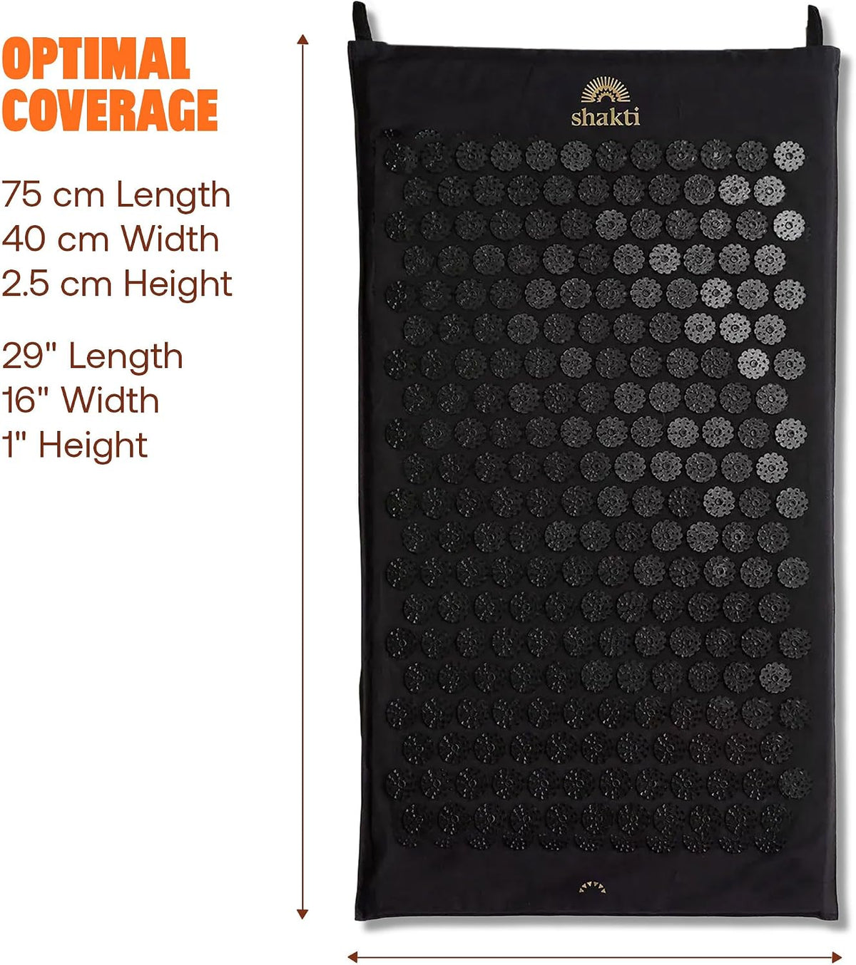 Acupressure Mat for Tension Release, Classic Level 2 Black