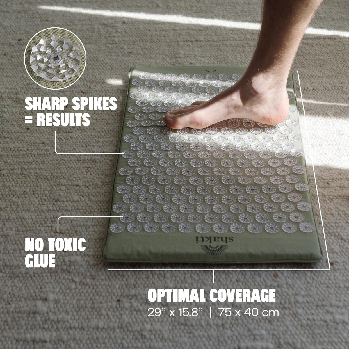 Acupressure Mat for Tension Release, Classic Level 2 Black