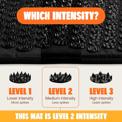 Acupressure Mat for Tension Release, Classic Level 2 Black