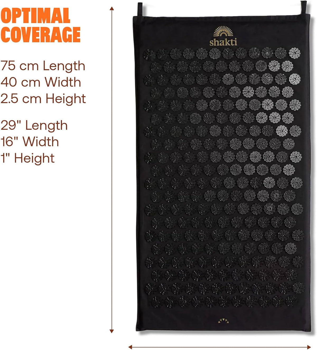 Acupressure Mat for Tension Release, Classic Level 2 Black