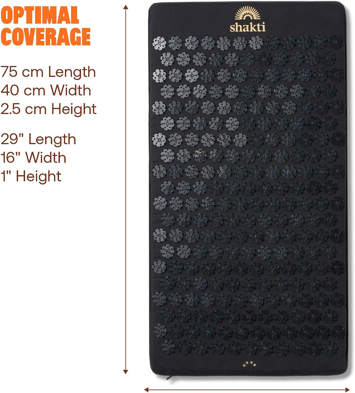 Acupressure Mat for Tension Release, Classic Level 2 Black