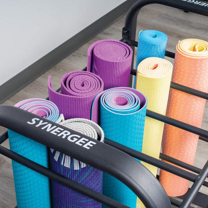 Yoga Mat Storage Rack – Storage Cart for Yoga Mats, Foam Rollers & Mobility Equipment. Perfect for Yoga Studio or Commercial Gym.