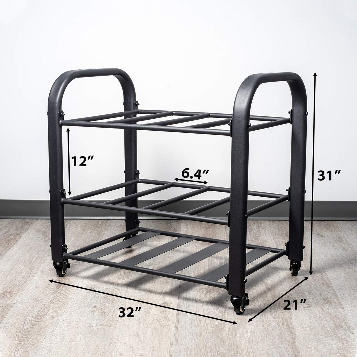 Yoga Mat Storage Rack – Storage Cart for Yoga Mats, Foam Rollers & Mobility Equipment. Perfect for Yoga Studio or Commercial Gym.