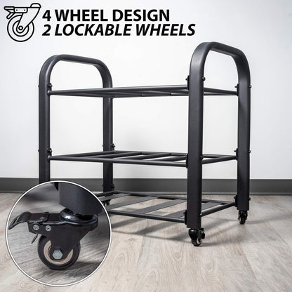 Yoga Mat Storage Rack – Storage Cart for Yoga Mats, Foam Rollers & Mobility Equipment. Perfect for Yoga Studio or Commercial Gym.
