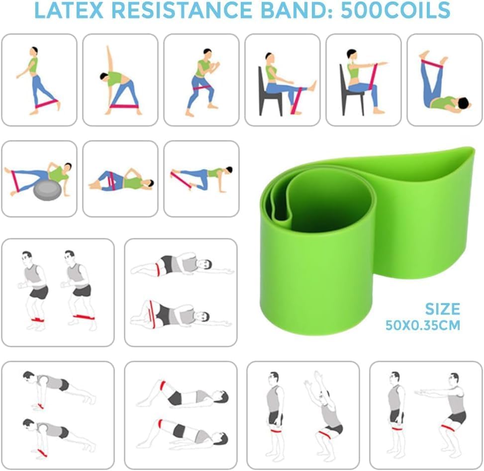 Home Workouts Better Pilates Essentials Kits Equipments Sets Accessories Magic Ring Booty Bands Glutes Yoga Ball 25cm Figure 8 Resistance Yoga Bands for Stretching 8 Pcs