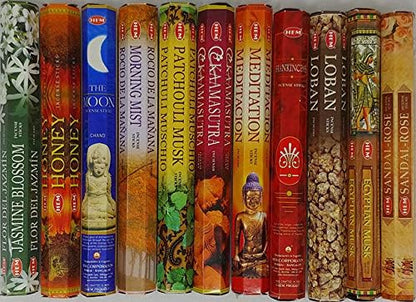 Incense Sticks – 12 Box Variety Pack (240 Sticks Total, 20 Sticks per Box) | Long Lasting Fragrance | Meditation, Relaxation, Yoga, Aromatherapy & Home Fragrance