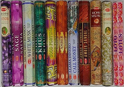 Incense Sticks – 12 Box Variety Pack (240 Sticks Total, 20 Sticks per Box) | Long Lasting Fragrance | Meditation, Relaxation, Yoga, Aromatherapy & Home Fragrance