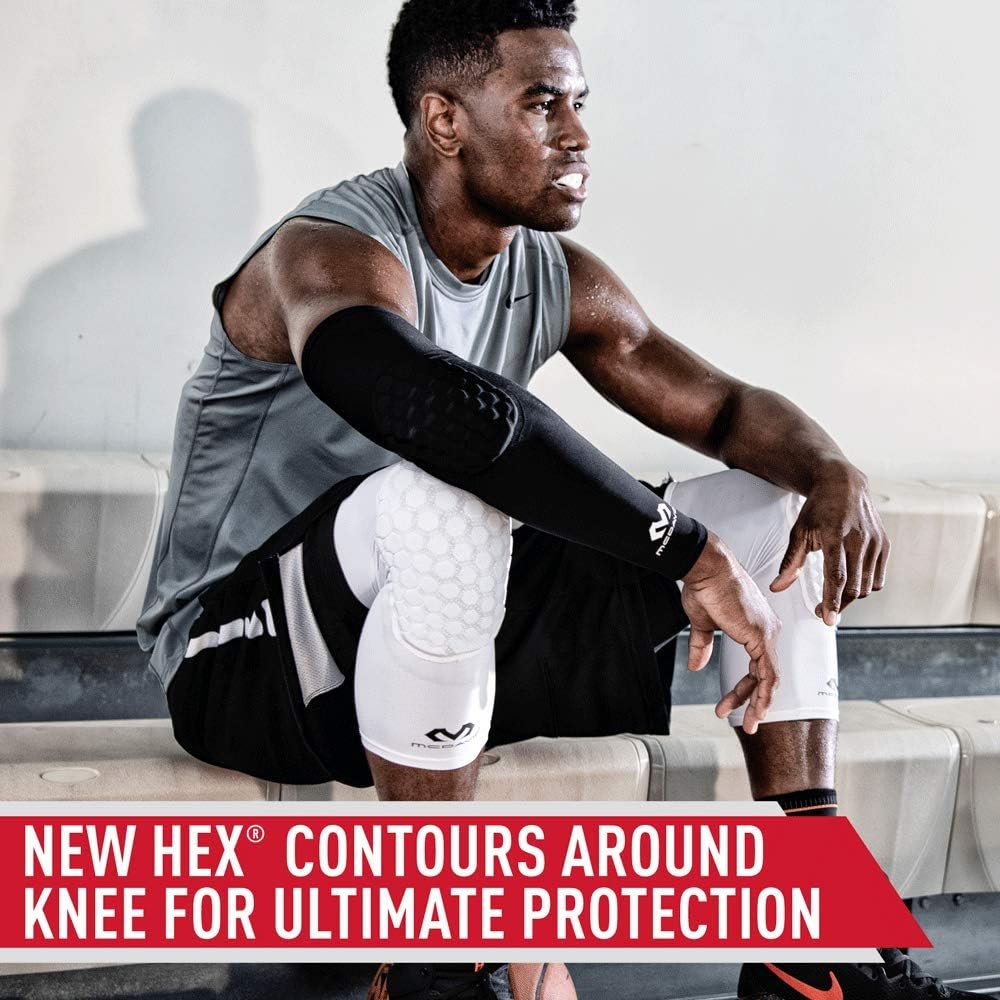 Knee Compression Sleeves: McDavid Hex Knee Pads Compression Leg Sleeve for Basketball, Volleyball, Weightlifting, and More - Pair of Sleeves