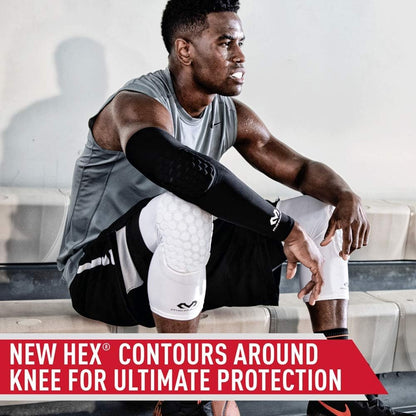 Knee Compression Sleeves: McDavid Hex Knee Pads Compression Leg Sleeve for Basketball, Volleyball, Weightlifting, and More - Pair of Sleeves