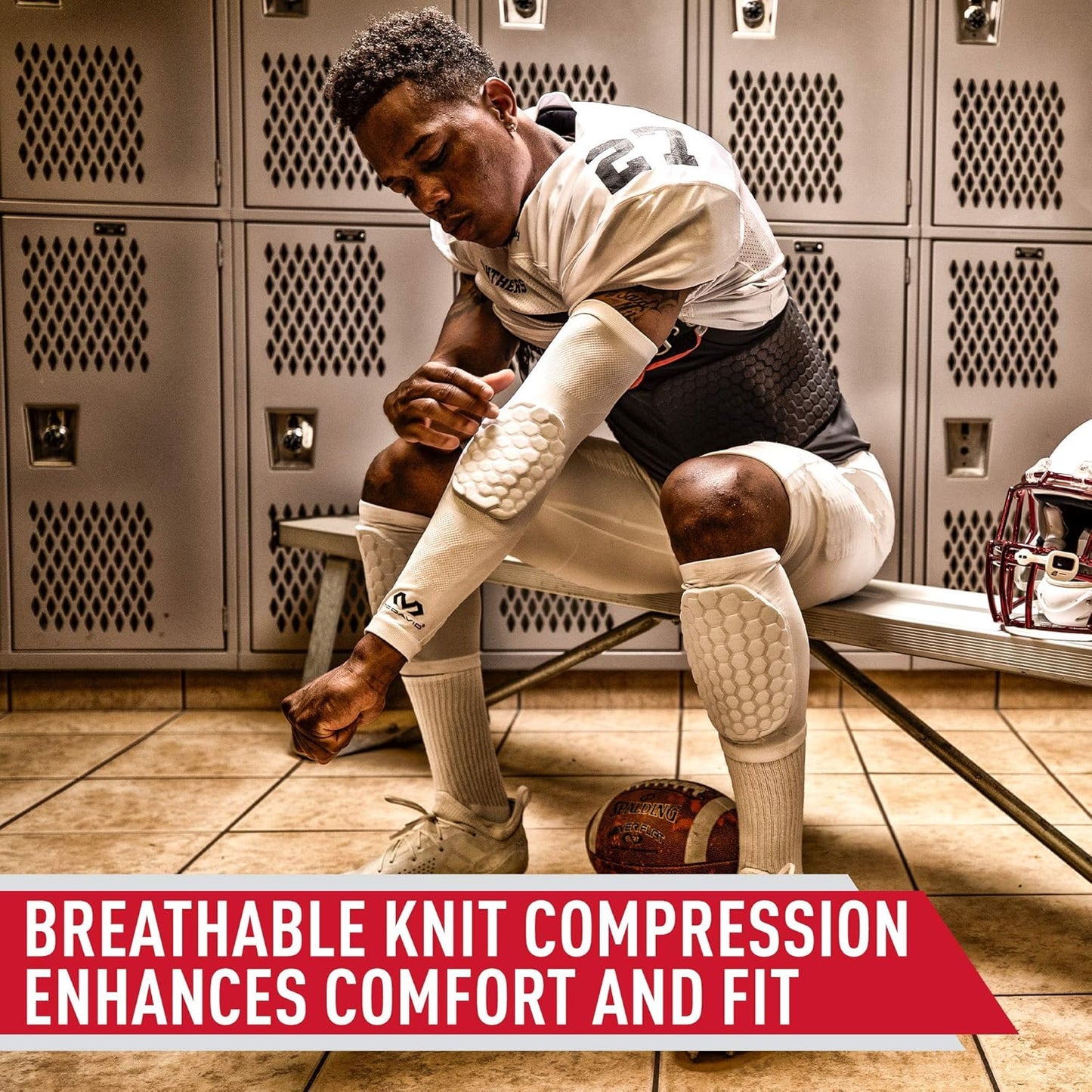 Knee Compression Sleeves: McDavid Hex Knee Pads Compression Leg Sleeve for Basketball, Volleyball, Weightlifting, and More - Pair of Sleeves