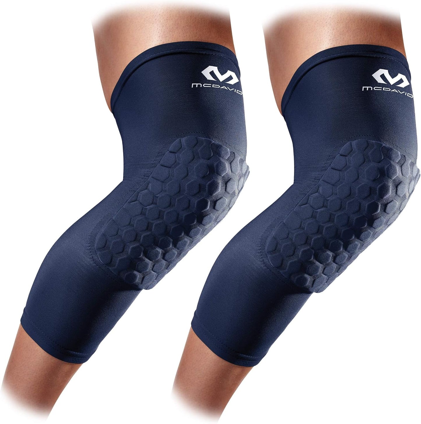Knee Compression Sleeves: McDavid Hex Knee Pads Compression Leg Sleeve for Basketball, Volleyball, Weightlifting, and More - Pair of Sleeves