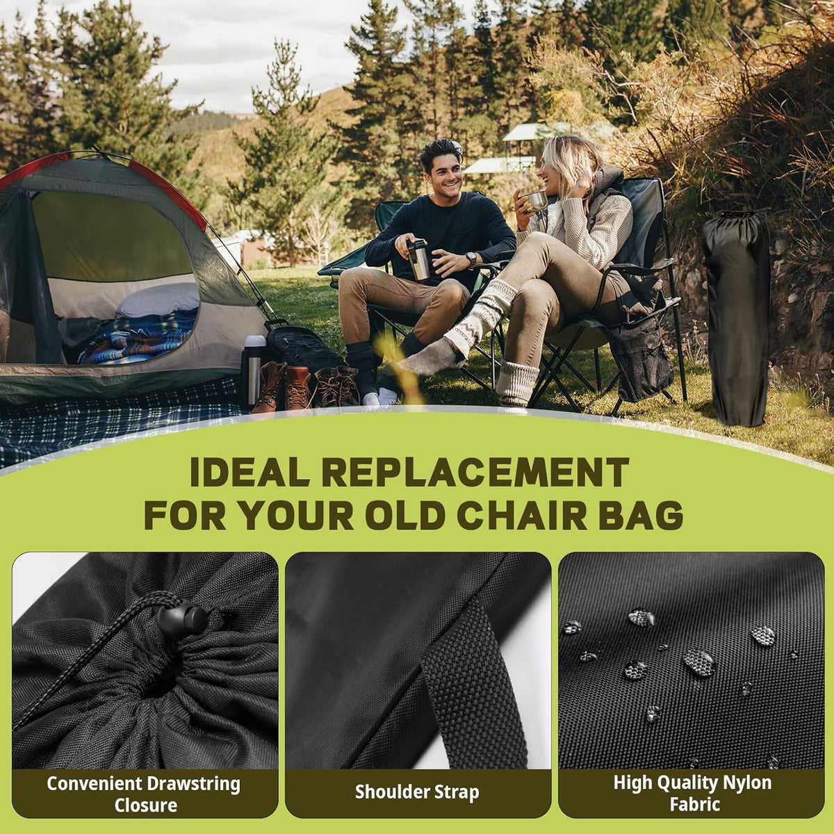 Camping Folding Chair Carry Bag Fits Coleman, Camp Cover Replacement Bags